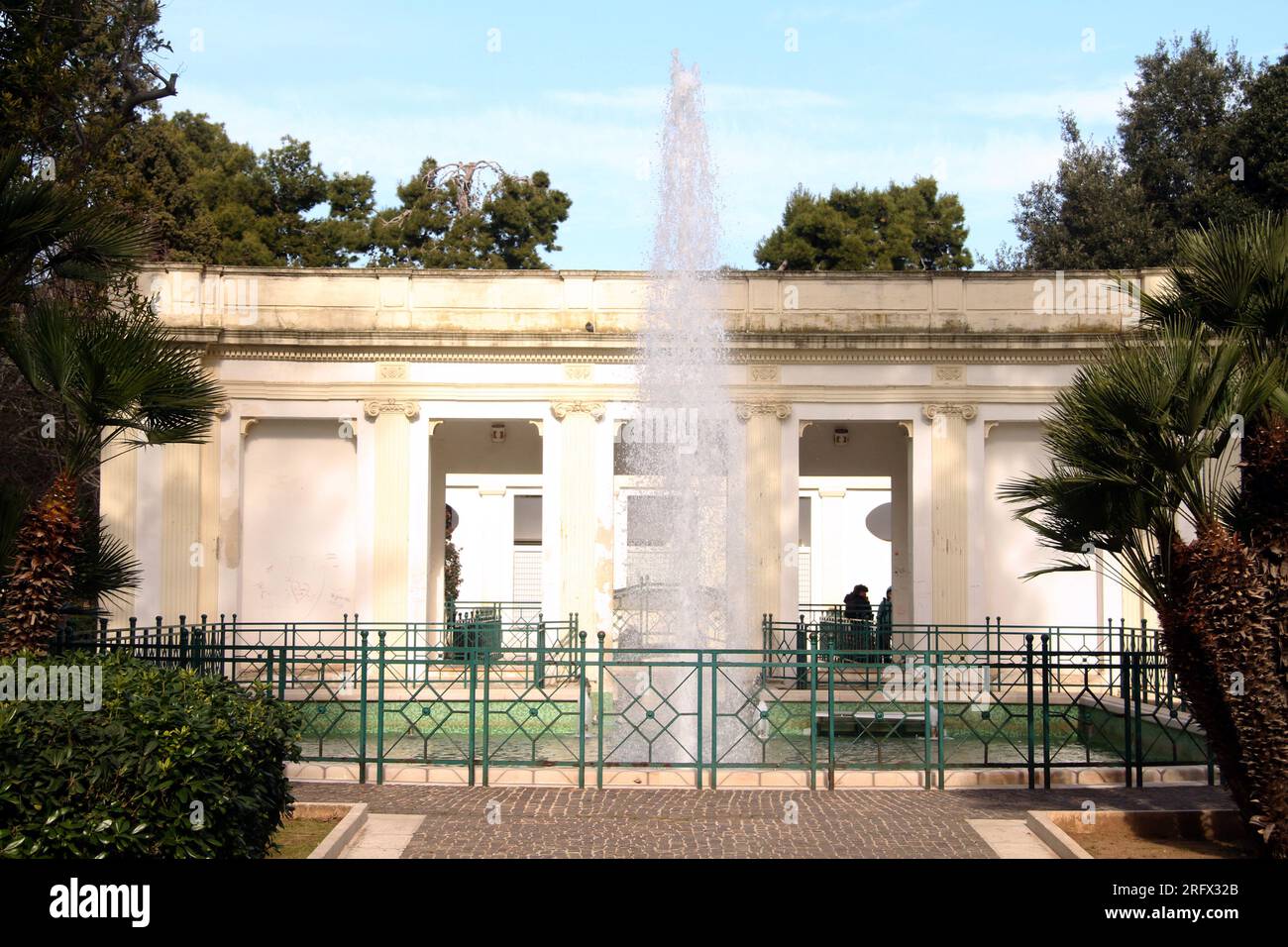 Lecce, Italy. Water fountain in Giuseppe Garibaldi Park/ Villa Comunale. Stock Photo