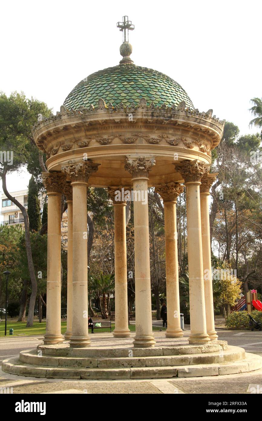 Lecce, Italy. Pavilion in Giuseppe Garibaldi Park/ Villa Comunale. Stock Photo