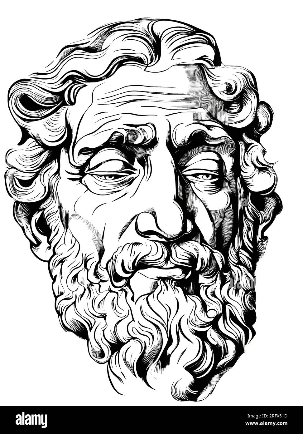 Head Michelangelo di Lodovico Buonarroti Simoni Stock Vector Image ...