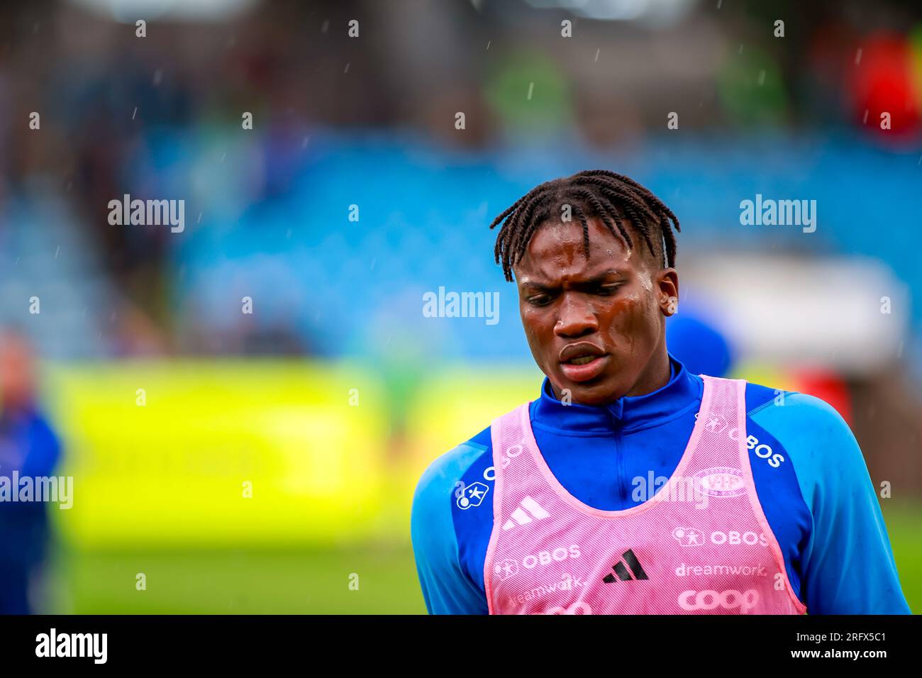 Drammen, Norway, 05 th August 2023. Vålerenga's Seedy Jatta during warm up before the match between Strømsgodset and Vålerenga at Marienlyst Stadion in Drammen.   Credit: Frode Arnesen/Alamy Live News Stock Photo