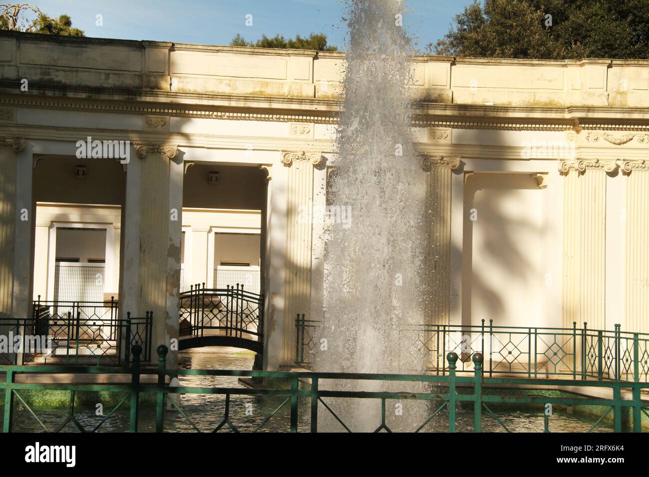 Lecce, Italy. Water fountain in Giuseppe Garibaldi Park/ Villa Comunale. Stock Photo