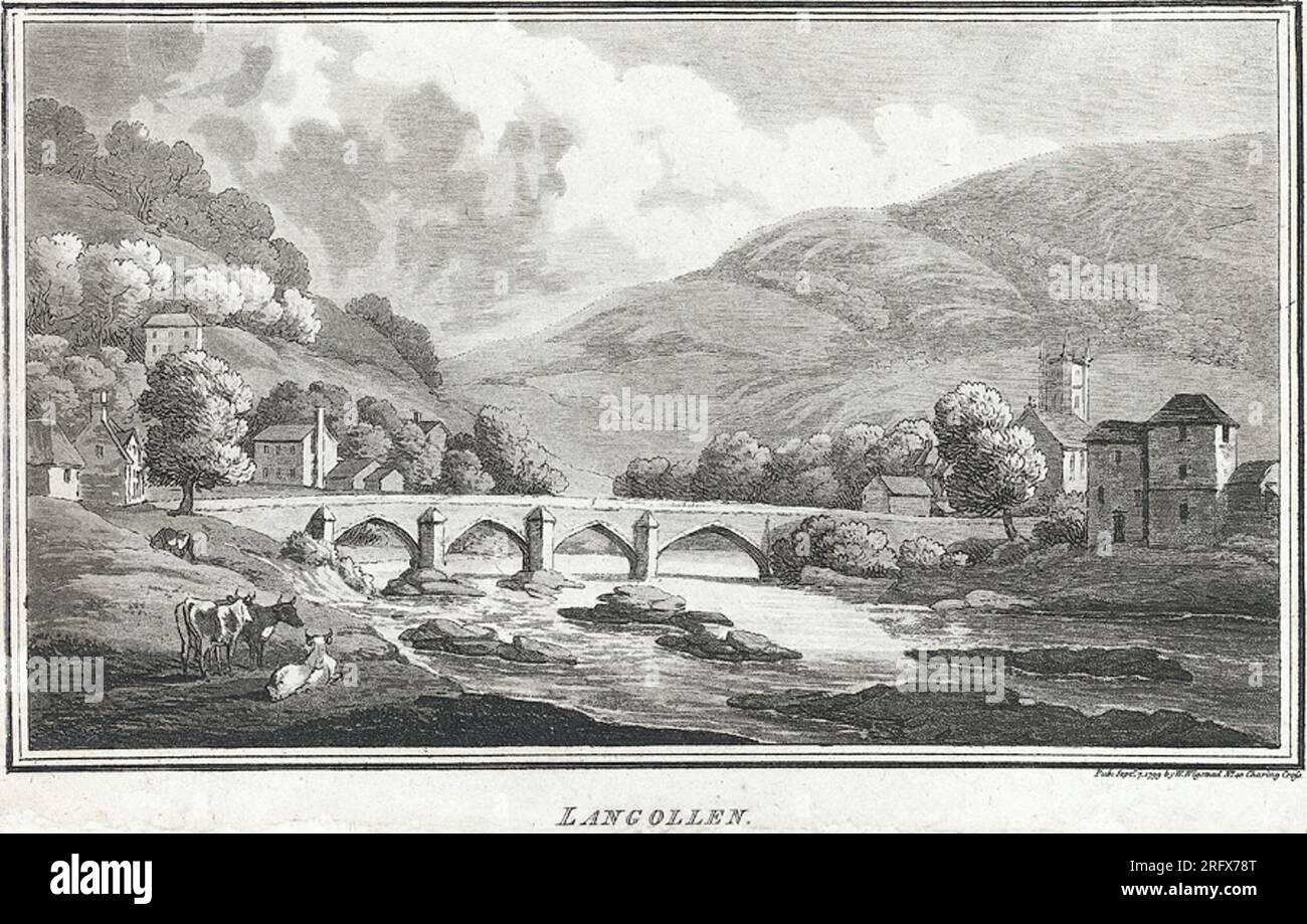 Langollen 1799 by Thomas Rowlandson Stock Photo