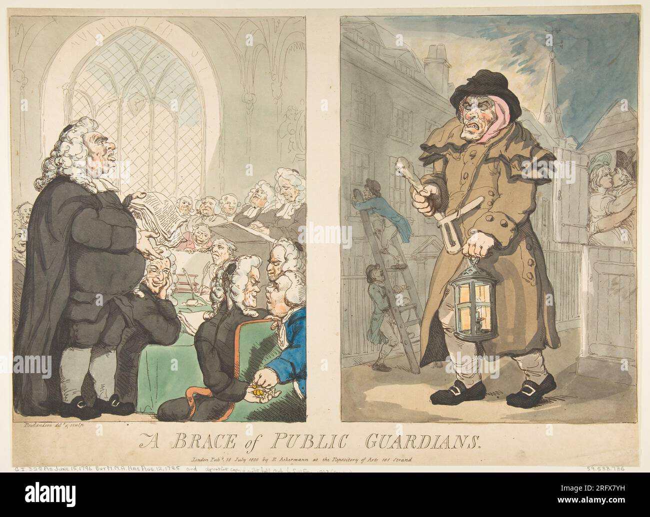 A Brace of Public Guardians 10 July 1800 by Thomas Rowlandson Stock ...