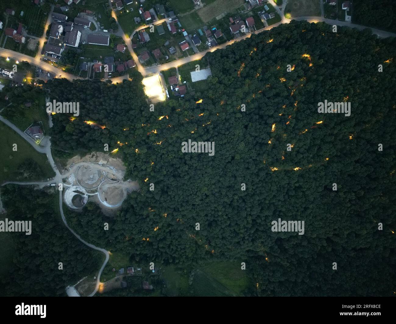 Aerial View of Slatina's Recreational Zone in Banja Luka Stock Photo