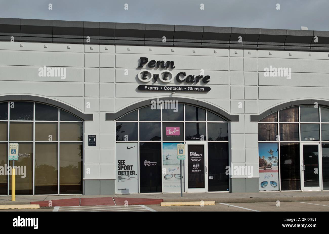 Houston, Texas USA 07042023 Penn Eye Care business storefront