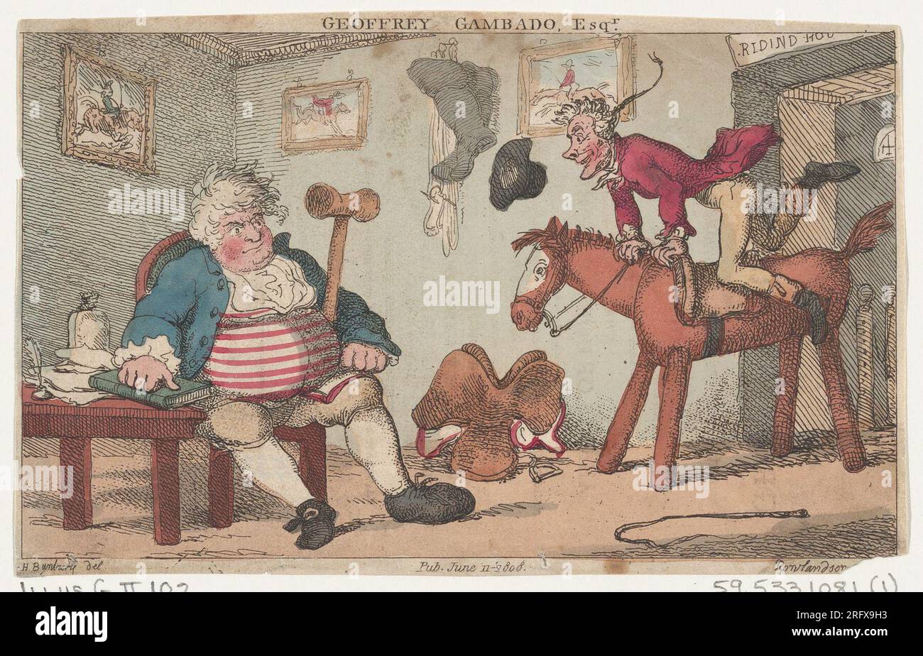 Academy for Grown Horsemen, and Annals of Horsemanship 1808 by Thomas Rowlandson Stock Photo