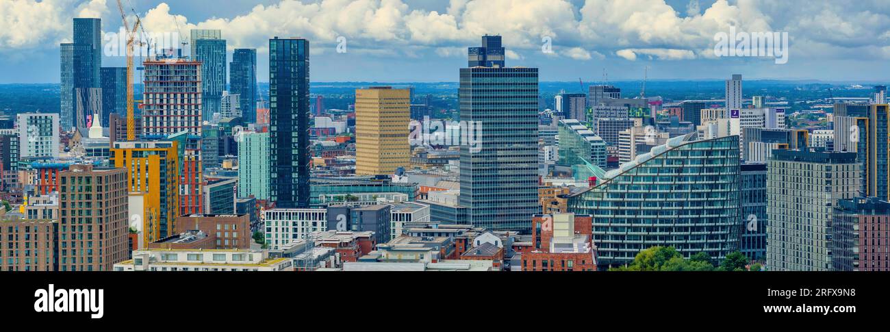 Manchester Cityscape as seen from Victoria Riverside Stock Photo - Alamy