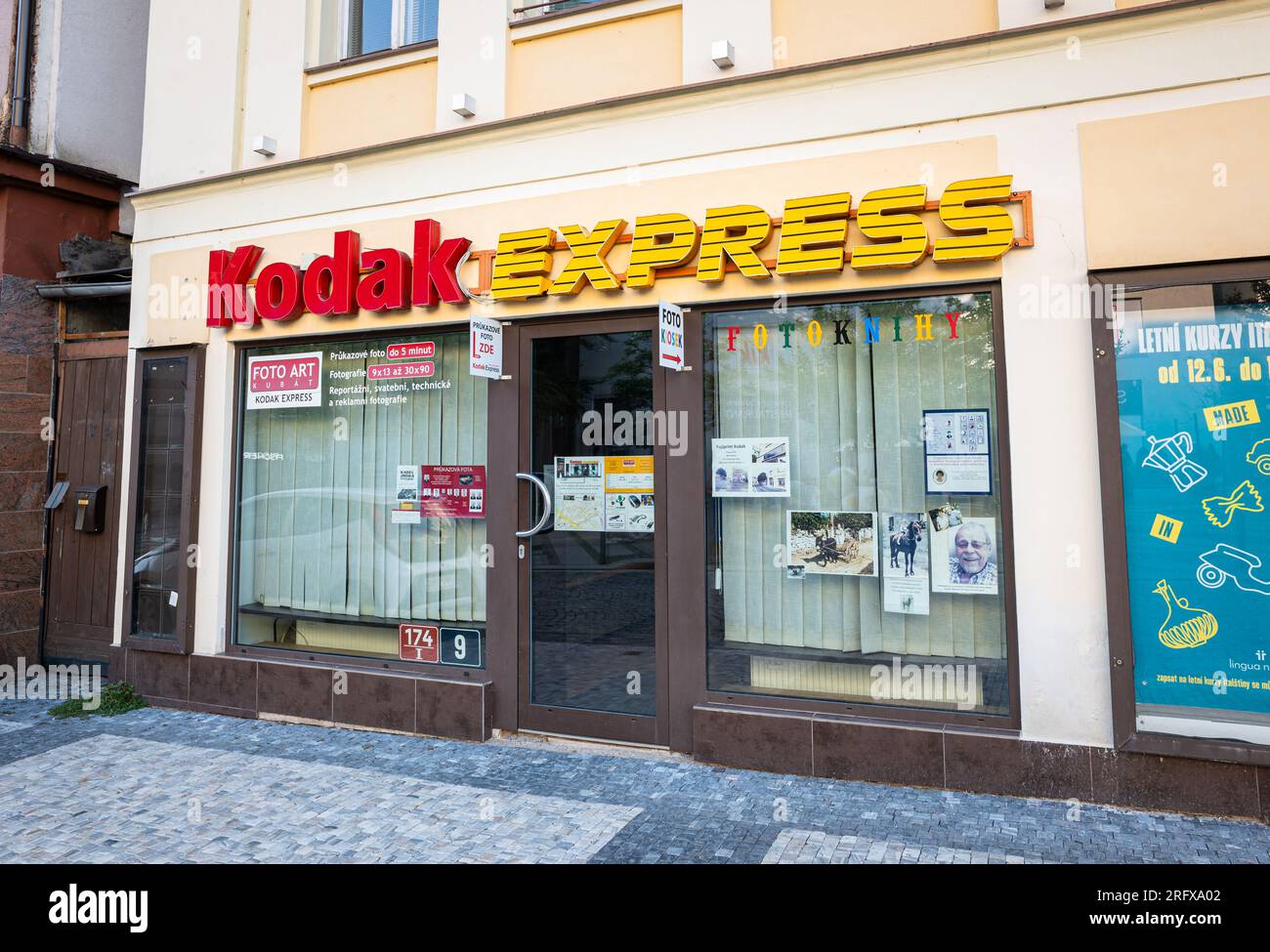 Old photo shop in a small town in central Europe Stock Photo Alamy