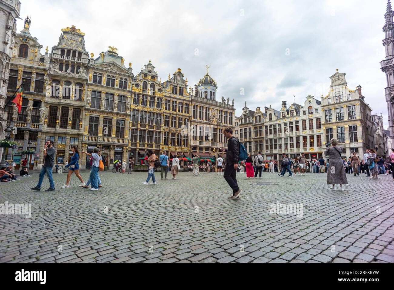 The Grand-Place is the central square of Brussels. Known worldwide for its ornamental richness. It is considered one of the most beautiful squares in Stock Photo