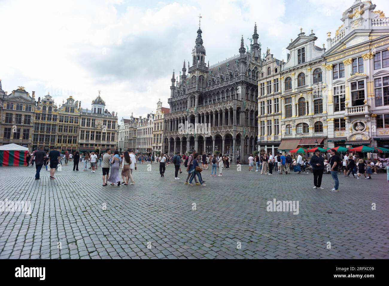 The Grand-Place is the central square of Brussels. Known worldwide for its ornamental richness. It is considered one of the most beautiful squares in Stock Photo