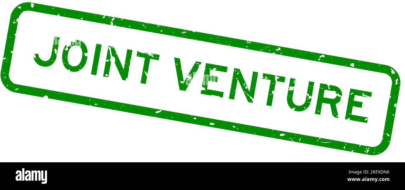 Grunge green joint venture word square rubber seal stamp on white background Stock Vector