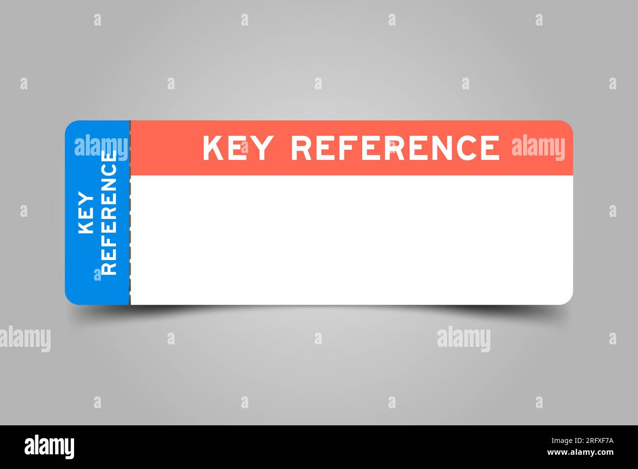 Blue and orange color ticket with word key preference and white copy ...