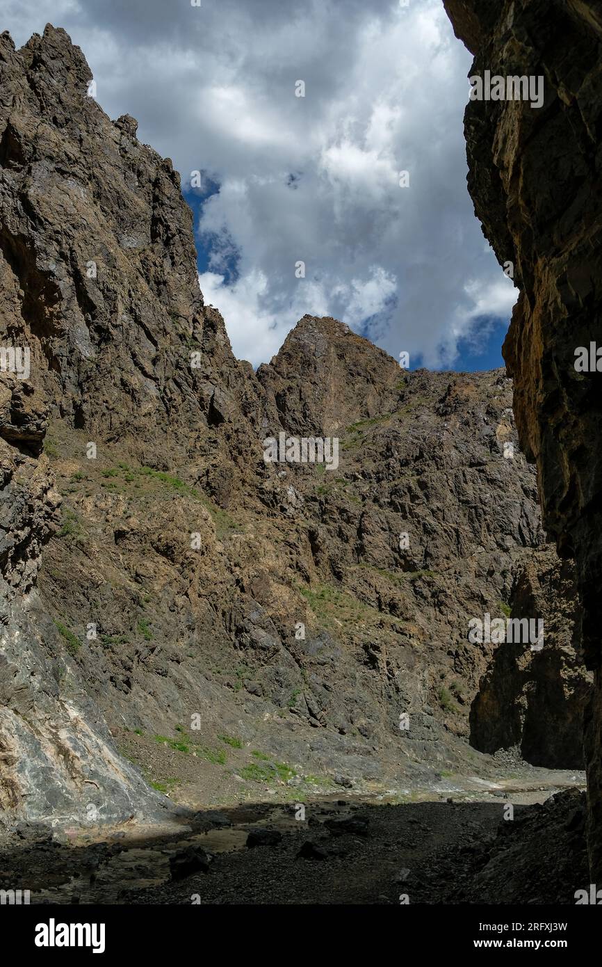 Yolyn Am Gorge of the Gurvan Saikhan Mountains in the Gobi Desert in Mongolia. Stock Photo