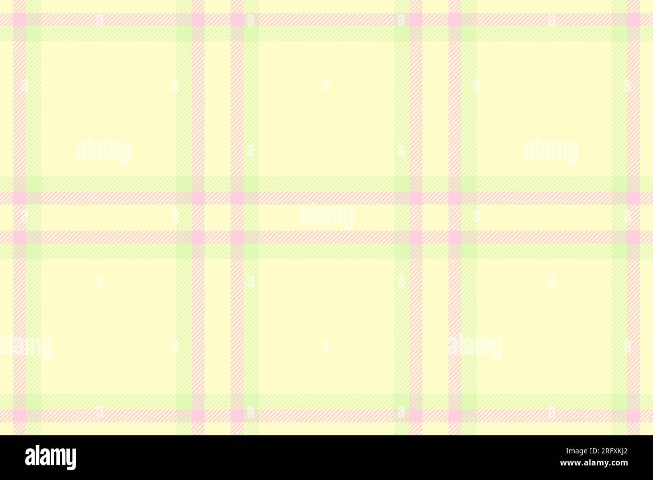 Seamless background tartan of fabric vector texture with a textile plaid pattern check in light and lemon chiffon colors. Stock Vector