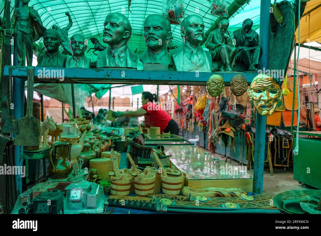 Ulaanbaatar, Mongolia - August 2, 2023: Souvenirs in the Narantuul