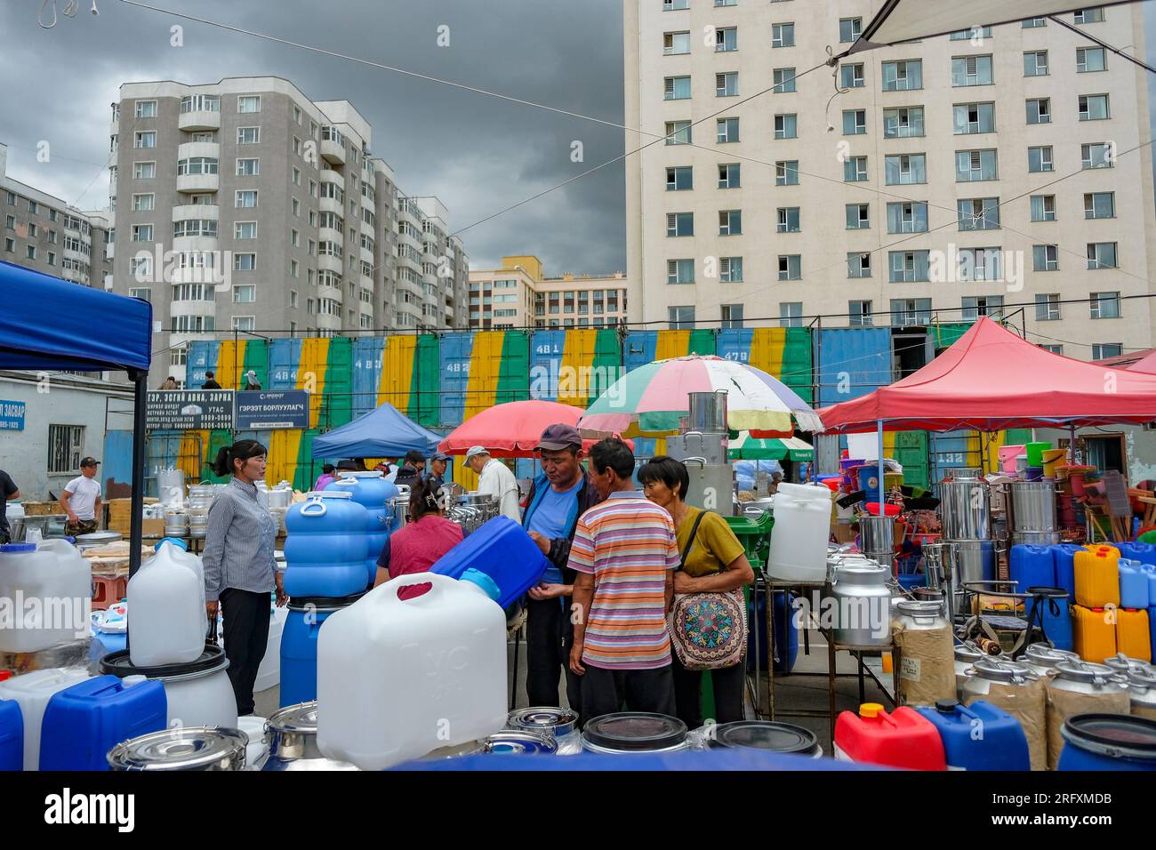 Ulaanbaatar, Mongolia - August 2, 2023: Narantuul Market, also known as
