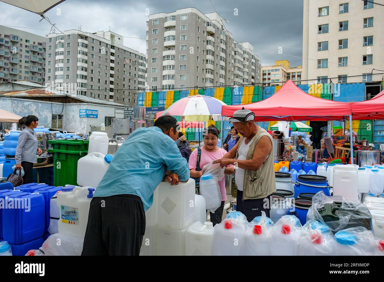 Ulaanbaatar, Mongolia - August 2, 2023: Narantuul Market, also known as