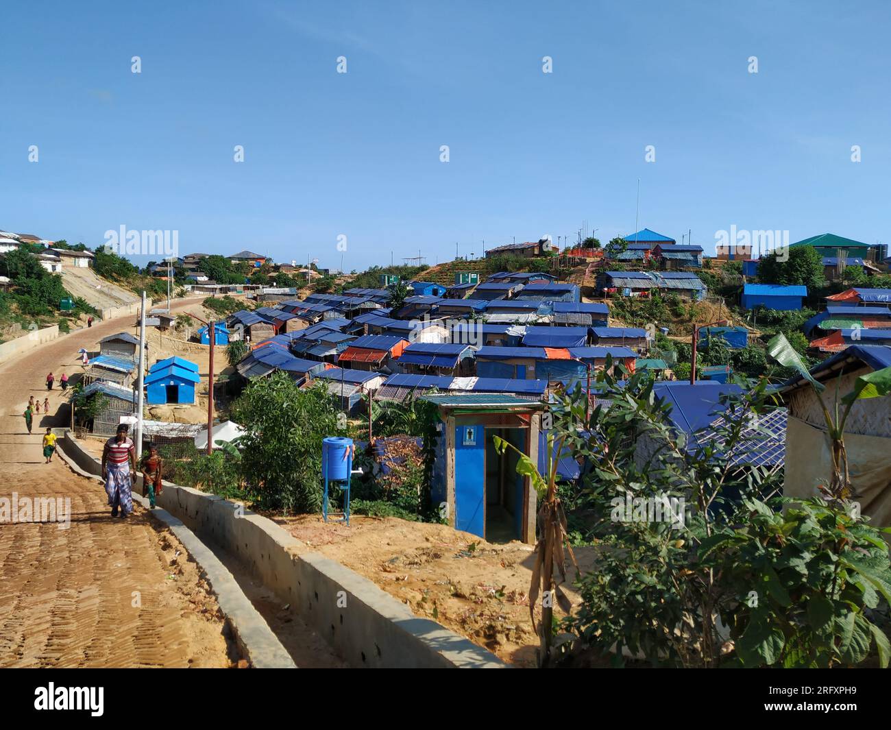 Rohingya refugee camp tent house world largest refugee camp Stock Photo