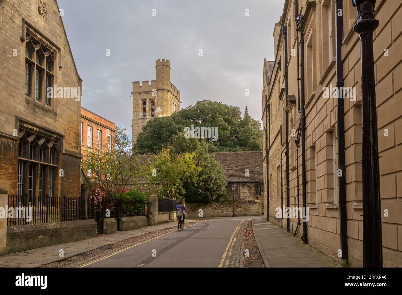 Oxford, United Kingdom- November 12th 2022: New College Lane from Hertford College, Oxford University. Stock Photo