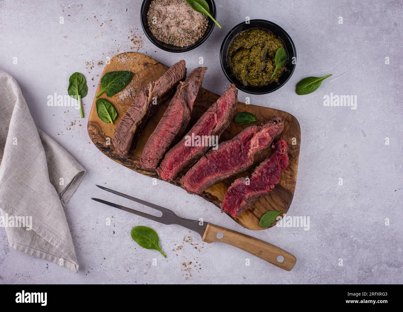 Different degrees of steak roasting stock photo alamy