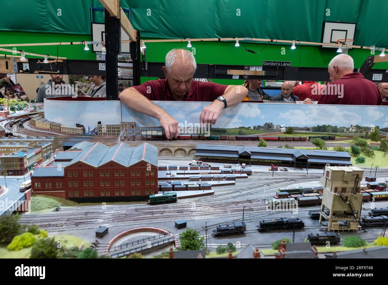 James Street N gauge exhibition model railway layout on display at a model railway show in Essex UK. Large steam era railway Stock Photo Alamy