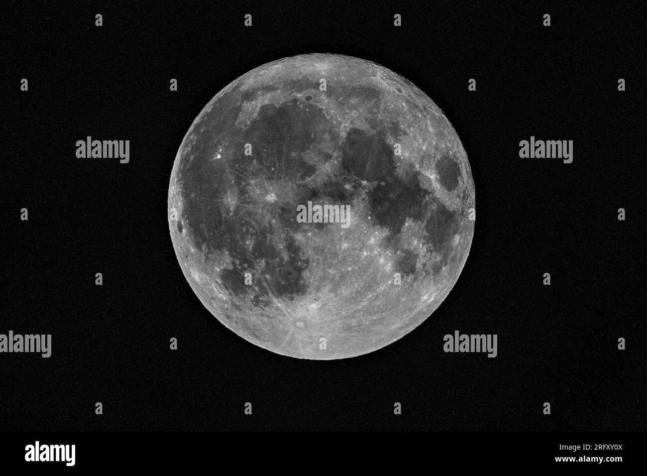 Full moon with many stars in the dark night Stock Photo - Alamy