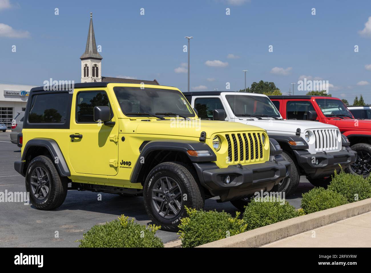 Logansport August 3, 2023 Jeep Wrangler display at a Stellantis