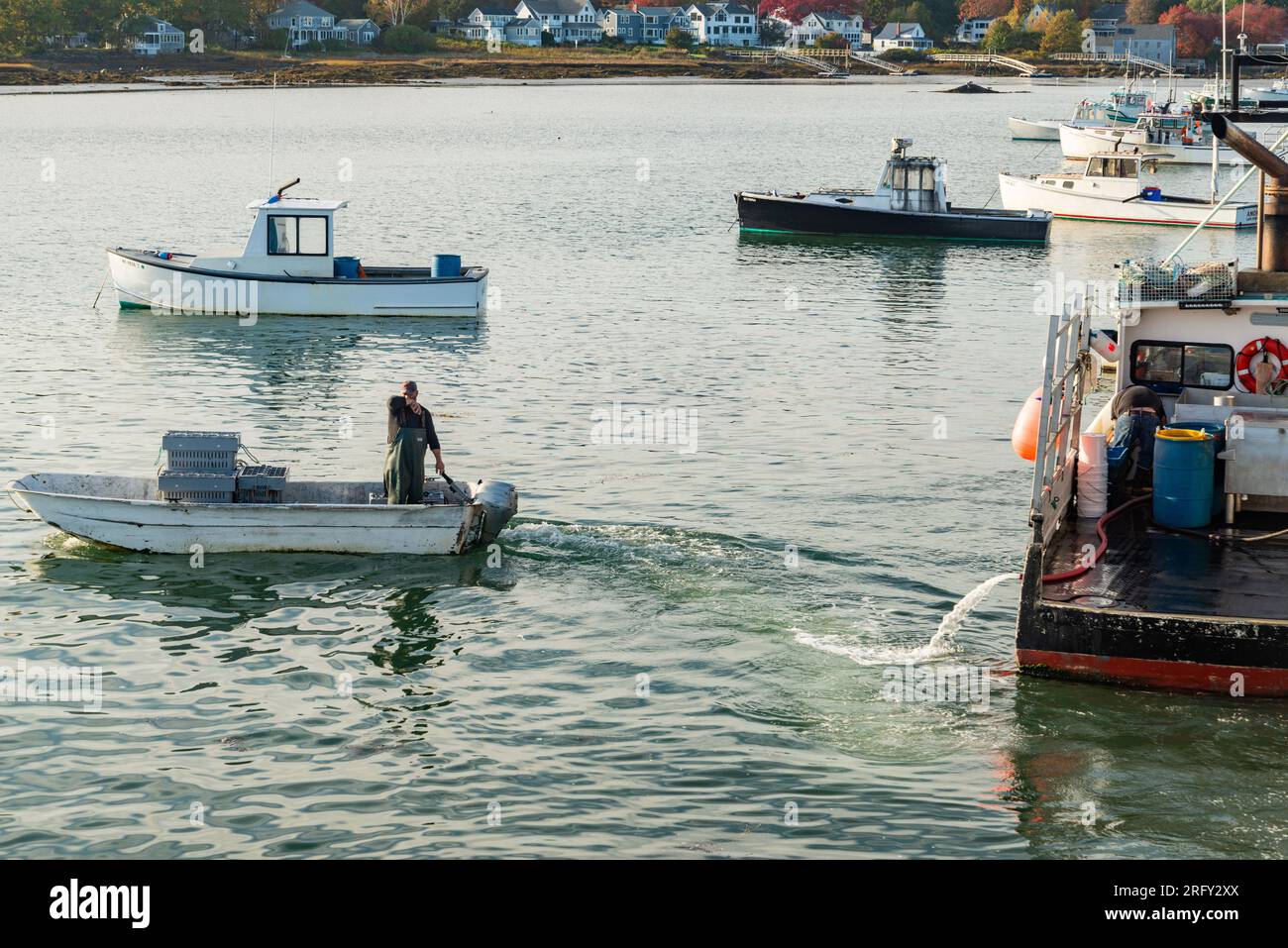 boats on the atlantic ocean in Camp Ellis, Maine, Usa Stock Photo Alamy