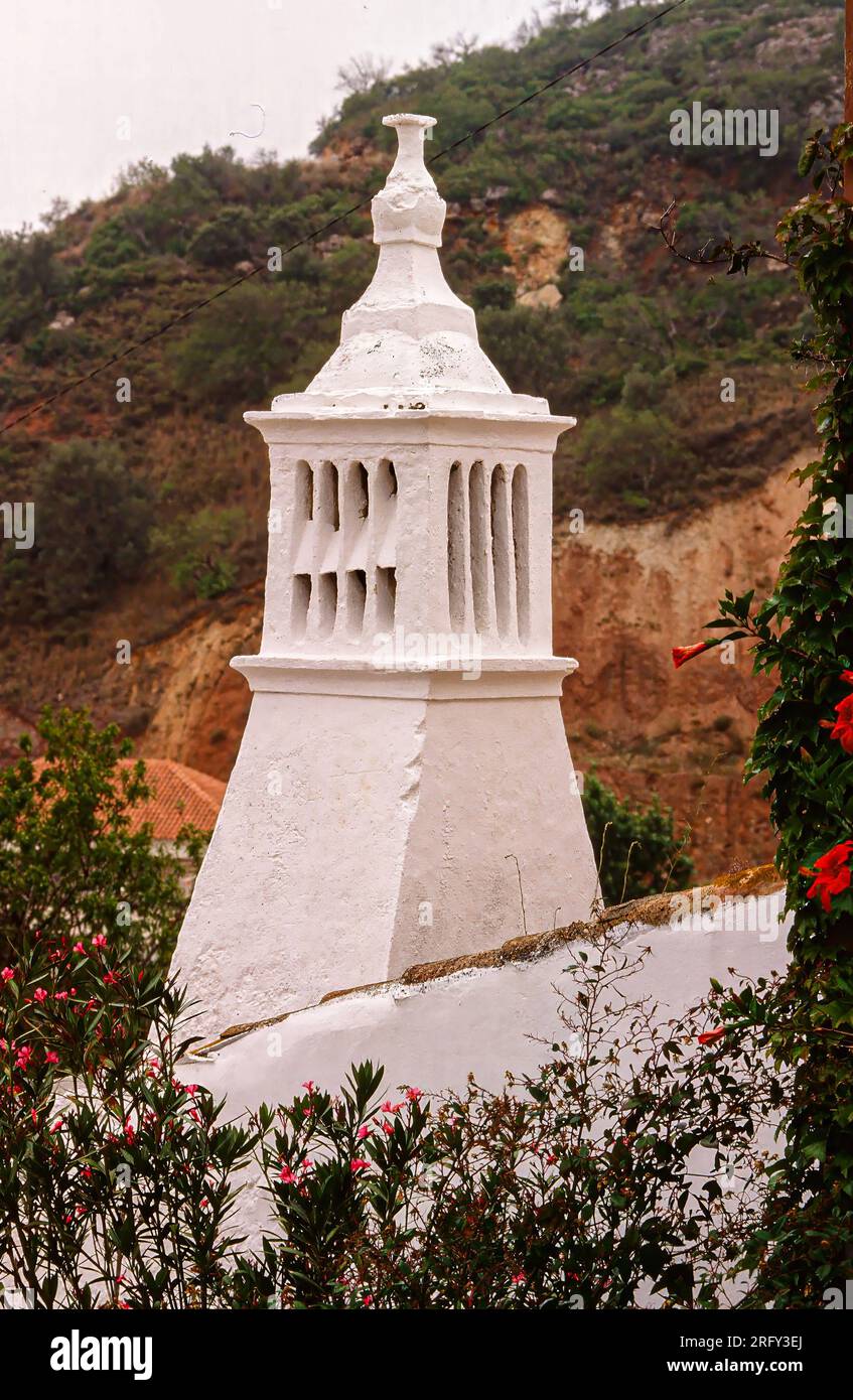 Algarve Chimney near Albufeira, Algarve, Portugal, Europe Stock Photo