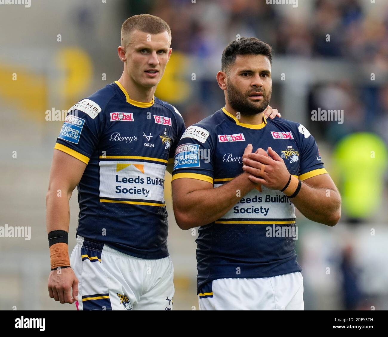 Leeds, UK. 06th Aug, 2023. Ash Handley #5 of Leeds Rhinos and Rhyse ...