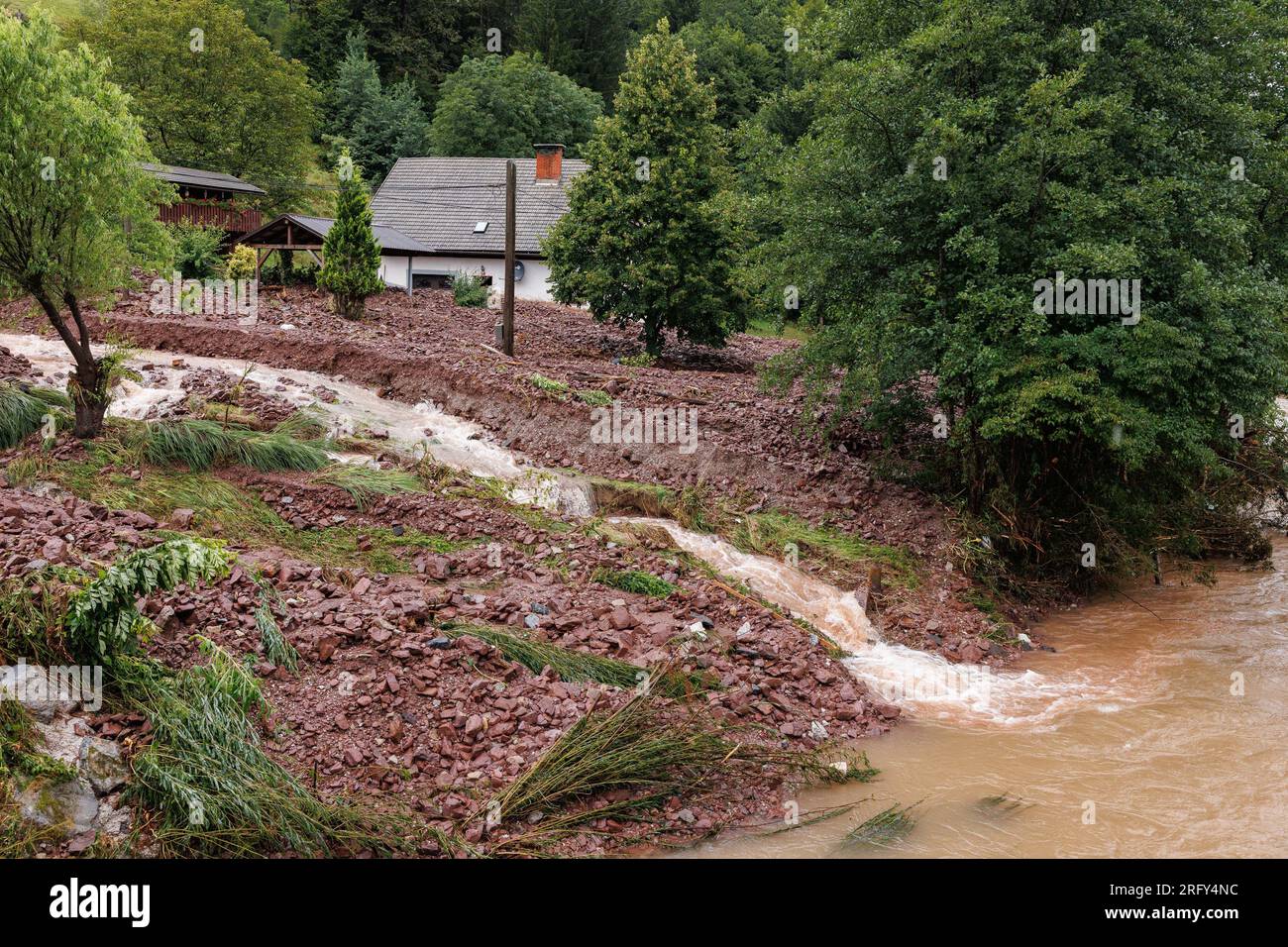 ziri-slovenia-5th-aug-2023-view-of-soil-erosion-and-debris-after-a