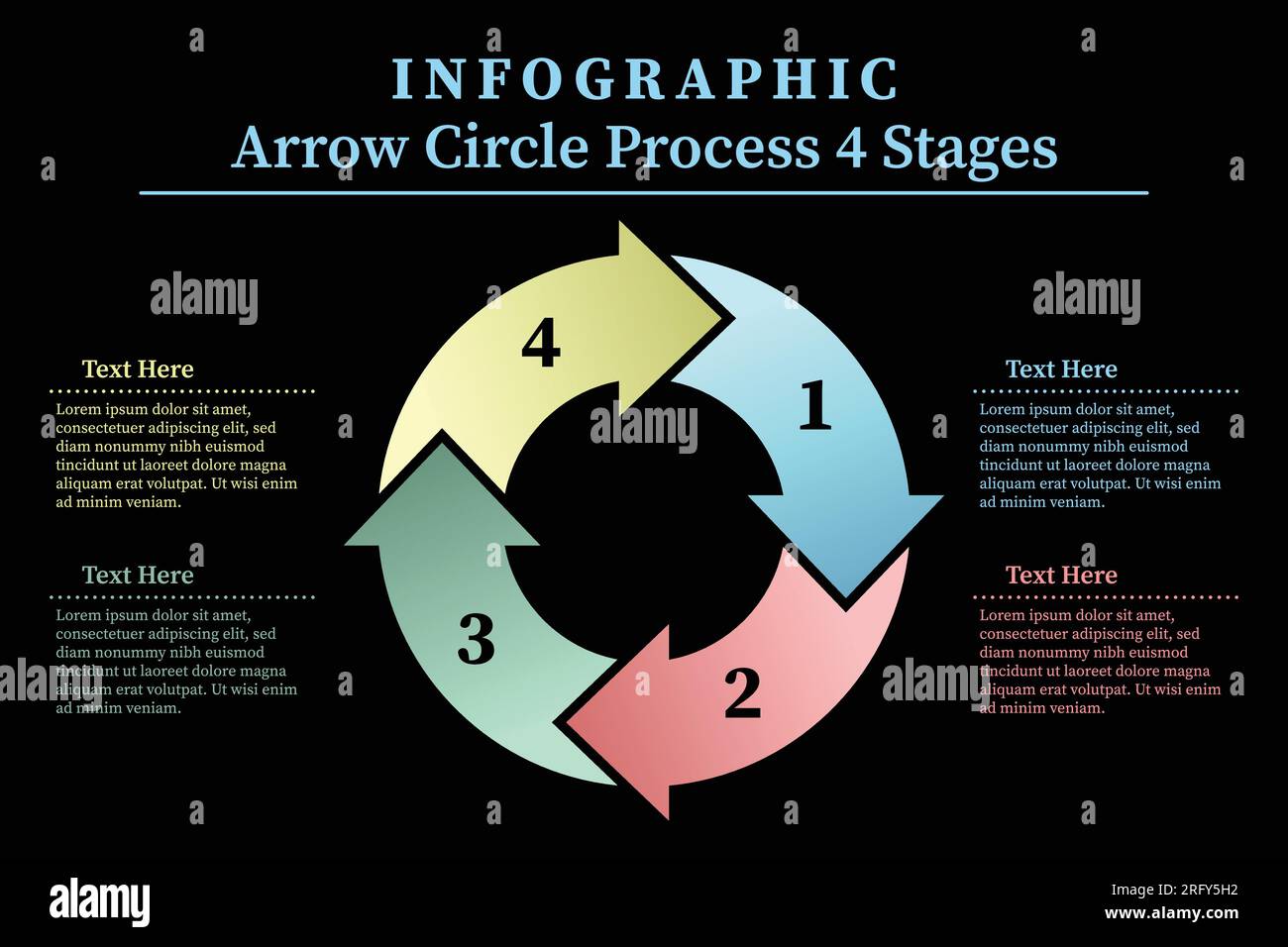 Vector circle infographic. Business concept with 4 arrow options, parts ...