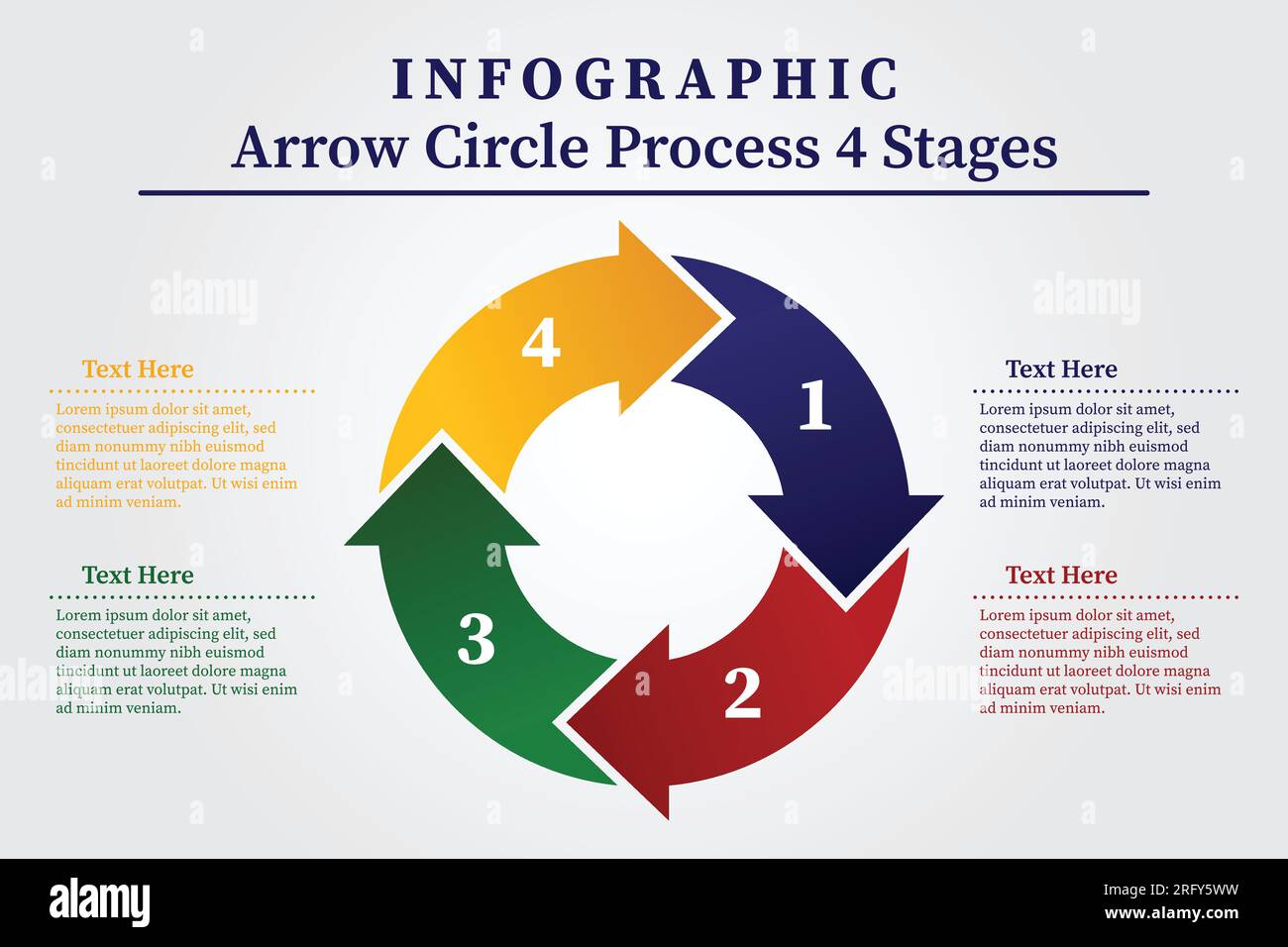 Vector circle infographic. Business concept with 4 arrow options, parts ...