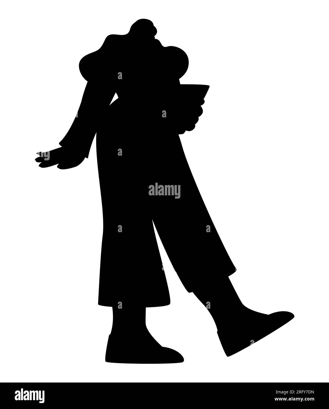 Holding hands silhouette cartoon Black and White Stock Photos & Images ...