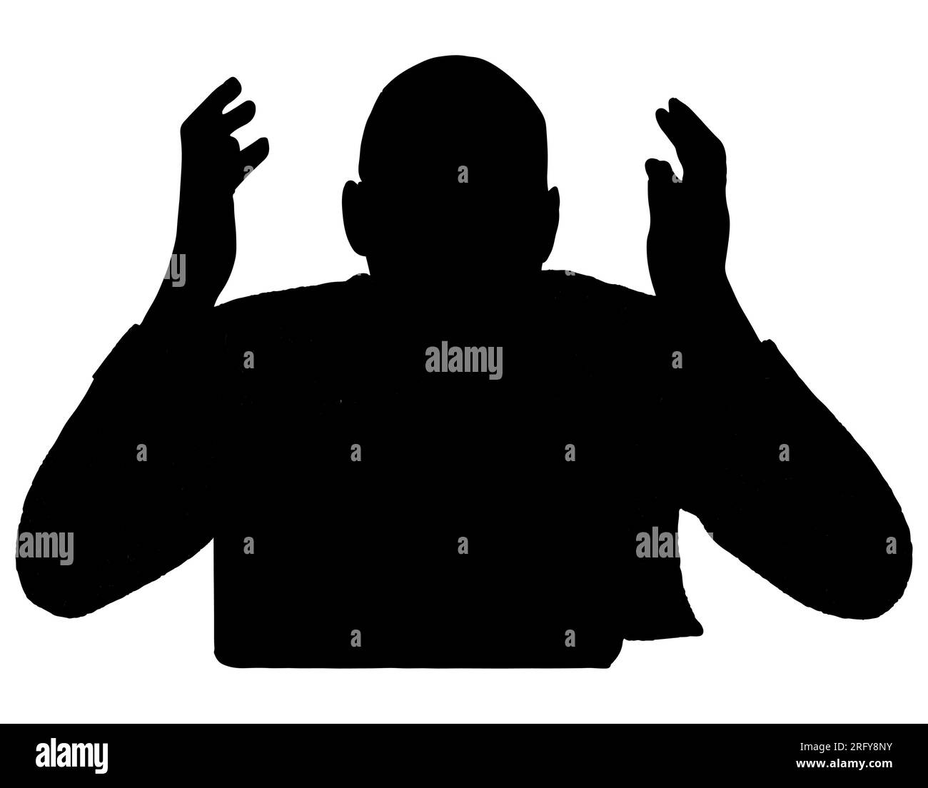 Black silhouette of a frustrated man, a male having panic attacks due to poor mental health care, vector isolated Stock Vector