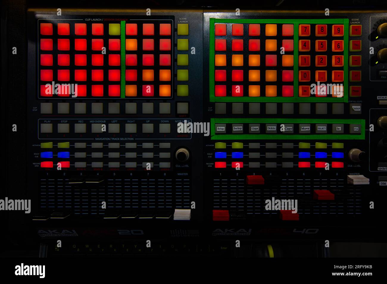 Lighting technician equipment in concert hall Stock Photo Alamy