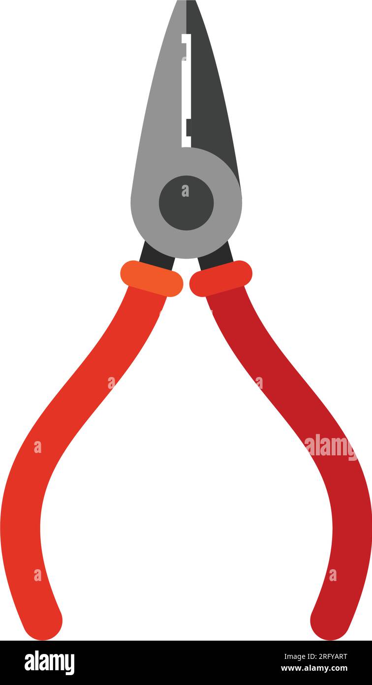 Pincers with red handlers icon Stock Vector