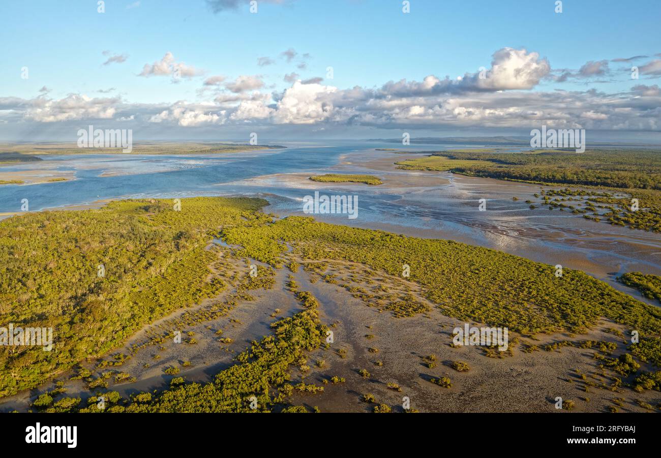 Great Sandy Strait in Australia separates mainland Queensland from