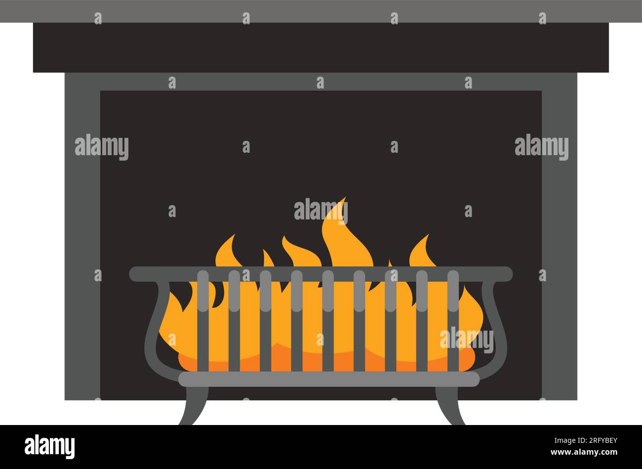 Fireplace grate icon Stock Vector