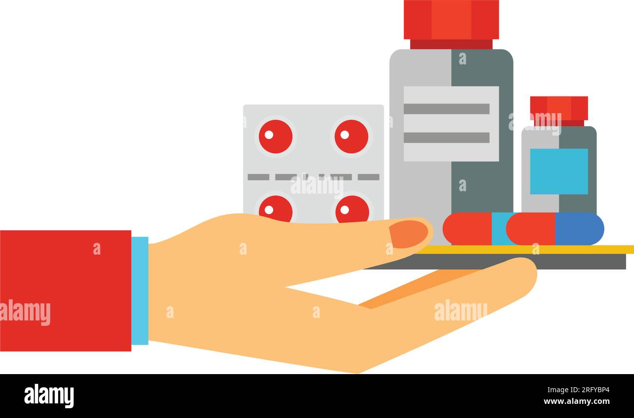 Hand with medicine icon Stock Vector Image & Art - Alamy