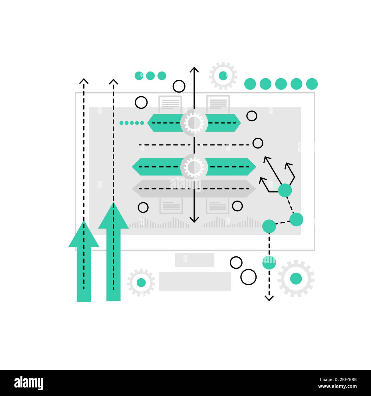 Strategy video game. Arcade map gaming, online playing network vector illustration Stock Vector