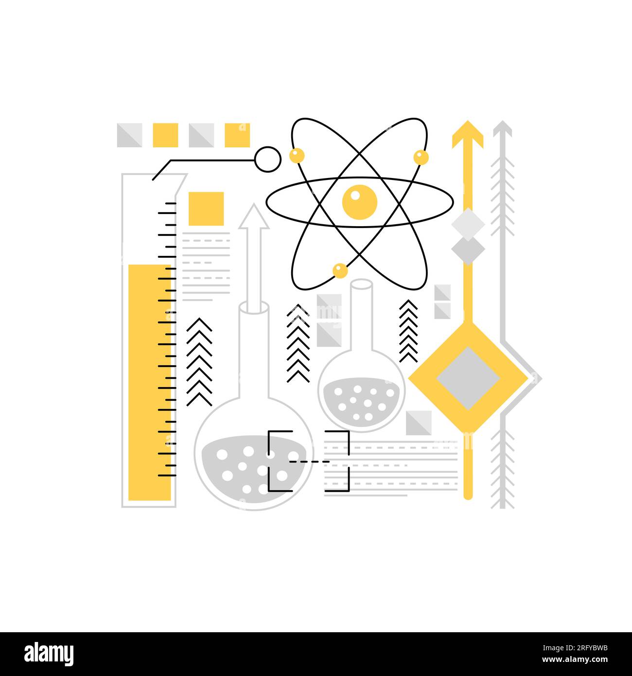 Genetic engineering science. Genetic modification, biochemistry research vector illustration Stock Vector