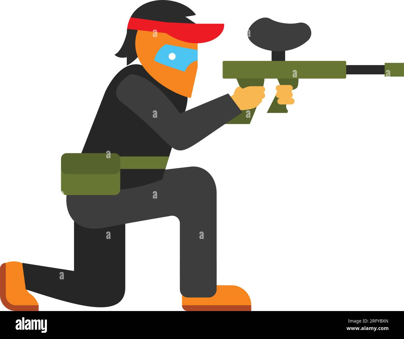 Paintball player aiming with gun icon Stock Vector Image & Art - Alamy