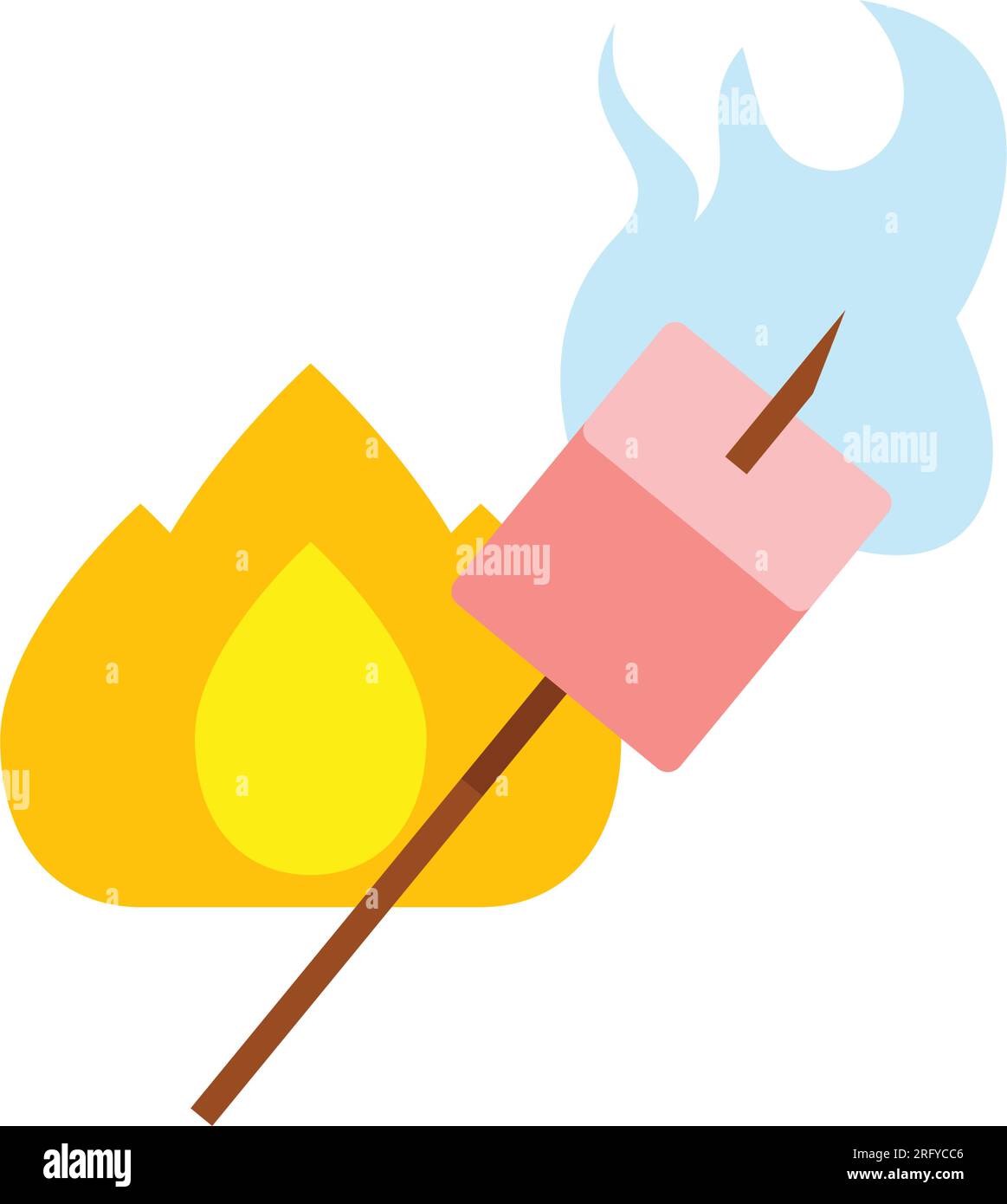 Marshmallow roasting on stick icon Stock Vector Image & Art Alamy