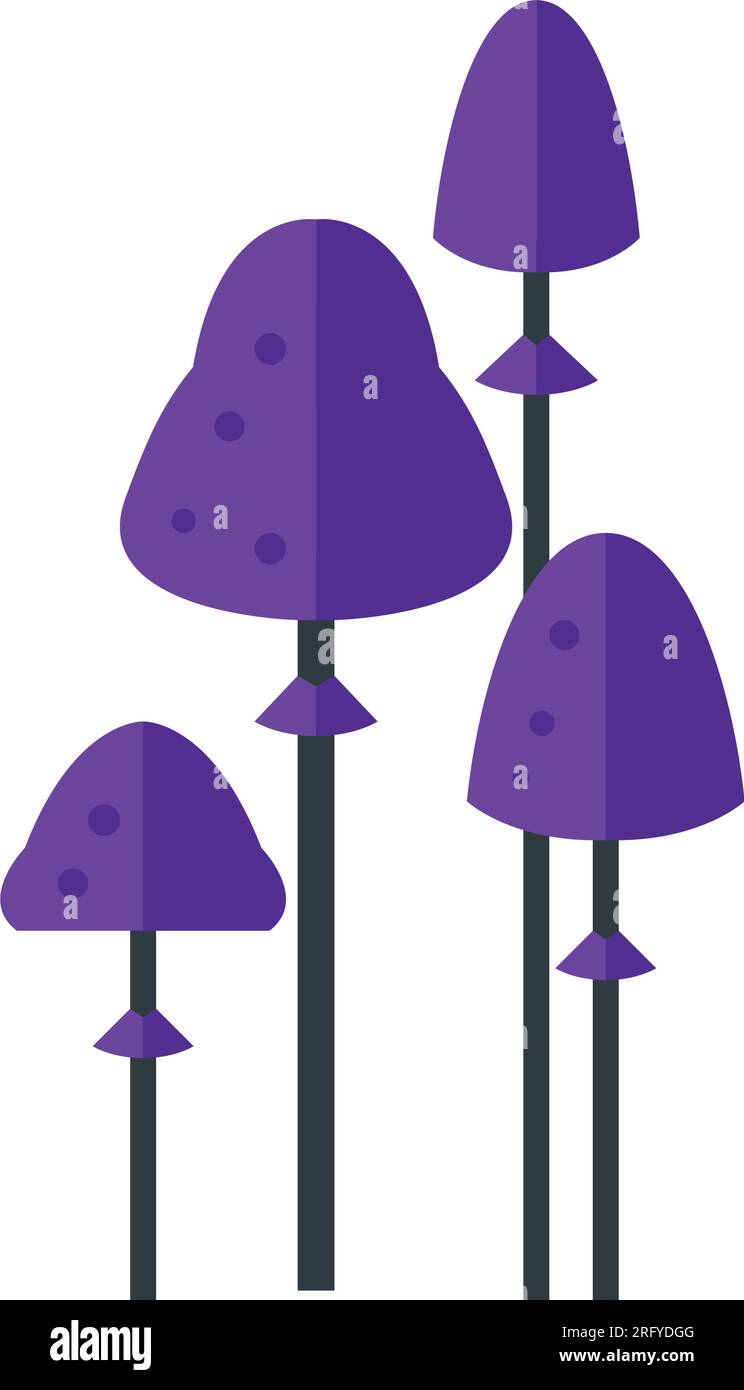 Purple psilocybin mushrooms vector icon Stock Vector