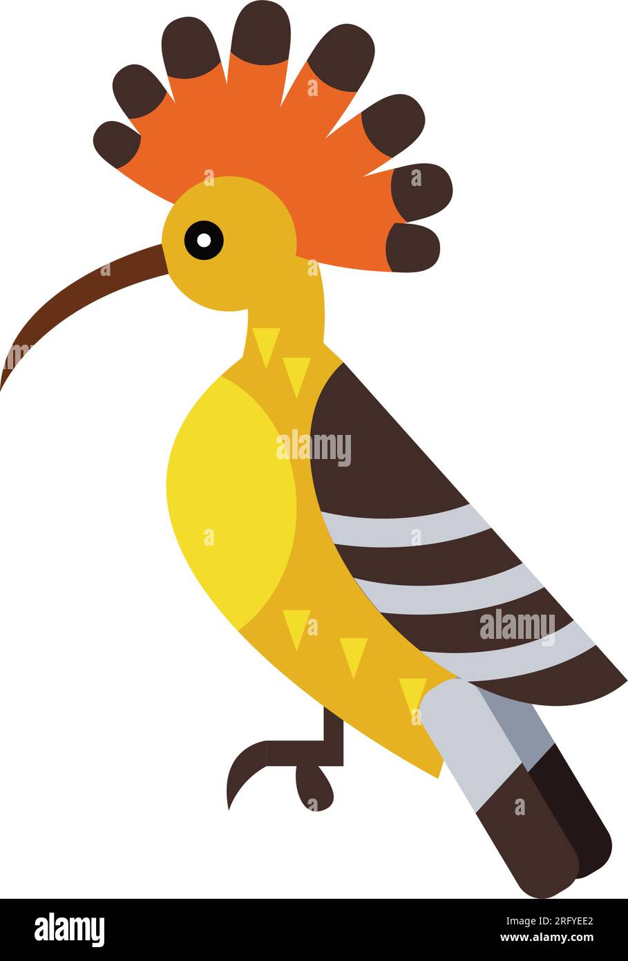 Colorful bird Hoopoe icon Stock Vector