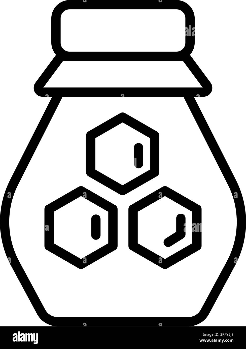Honey Jar Outline icon or logo. Apitherapy icon. Linear vector illustration from alternative medicine. Naturopathy Therapy Vector Icon. Naturopathy Me Stock Vector