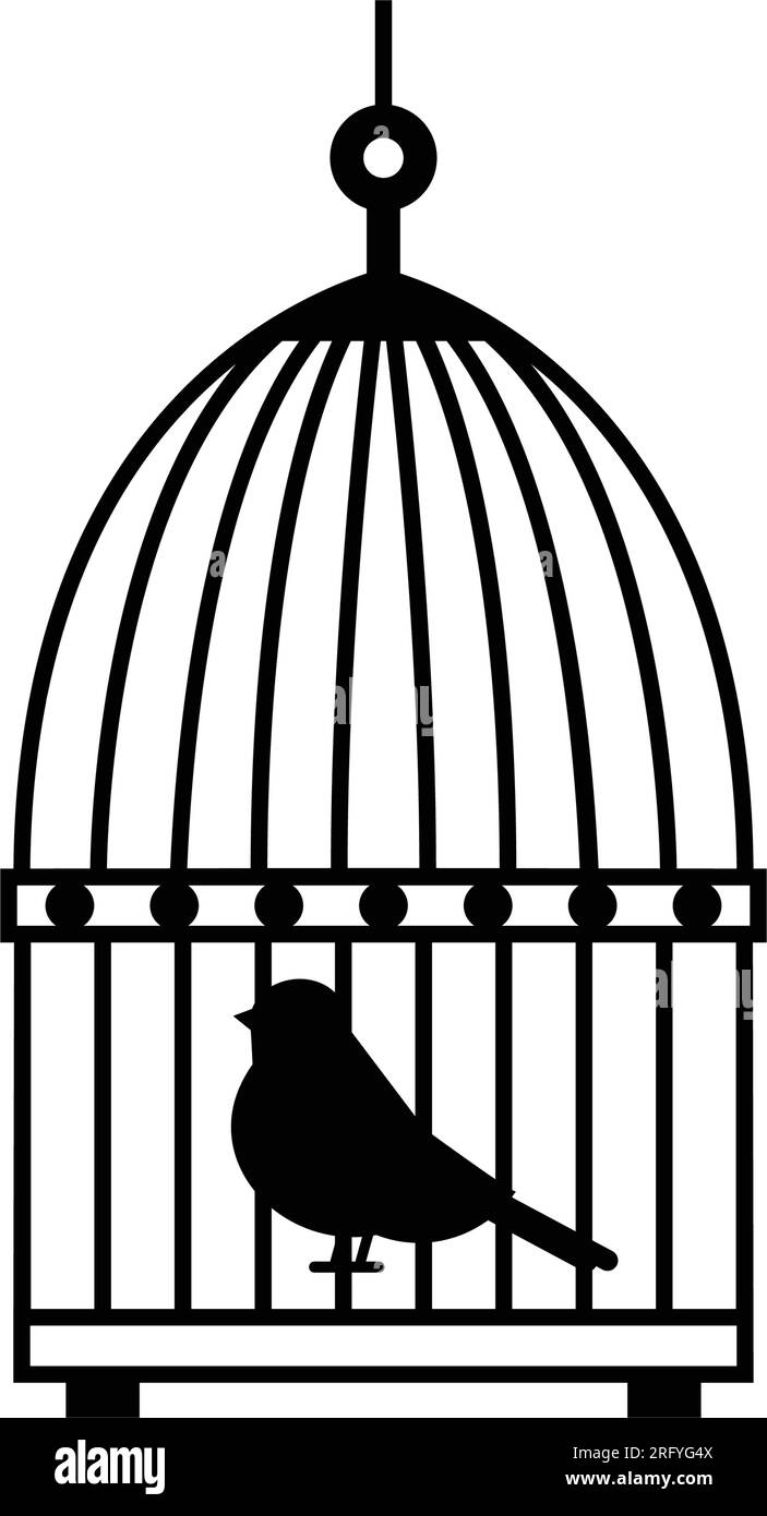 Bird cage illustration Black and White Stock Photos & Images Alamy