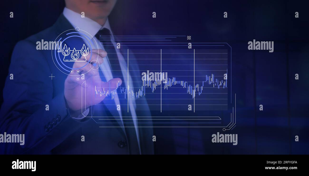 Infographics of price dynamics in natural gas trading Stock Photo Alamy