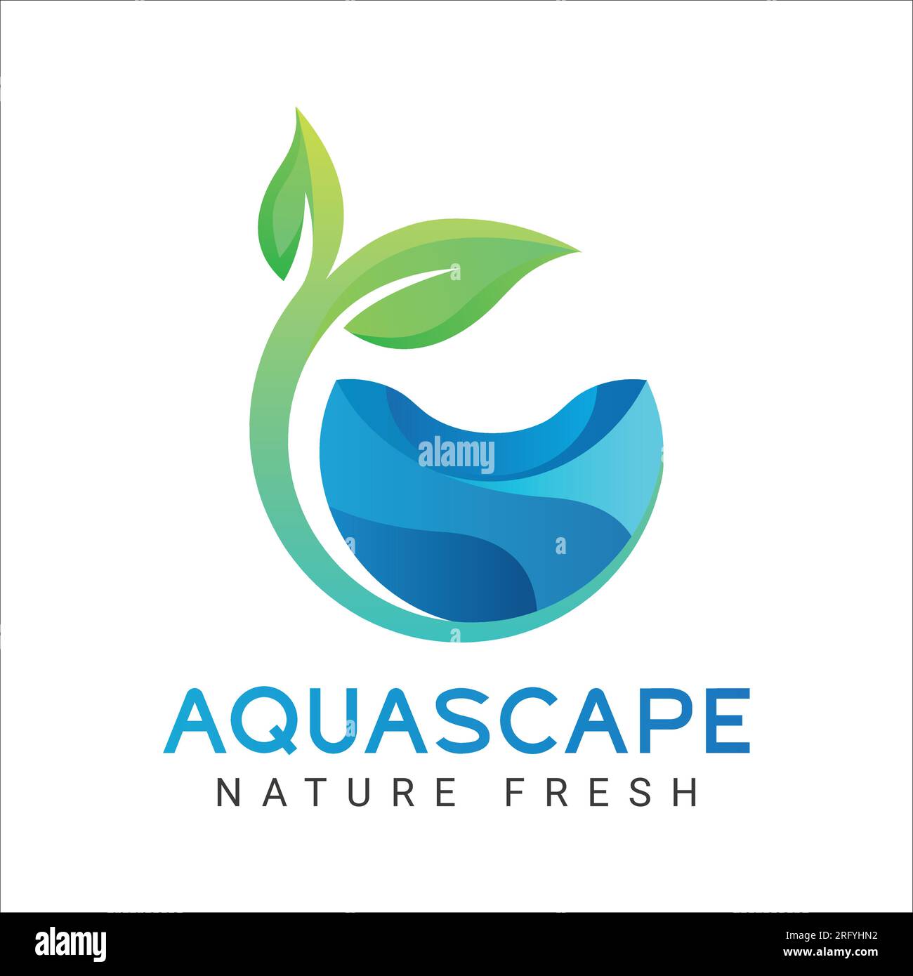 Aqua scape Logo Design Water Drop with Leaf Logotype Organic Fresh ...